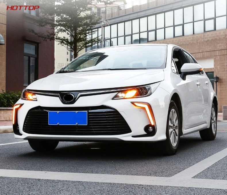 ABS черный дневной ходовой светильник Дневной светильник светодиодный для Toyota Corolla