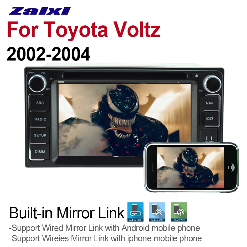 ZaiXi 2din Android 9 0 Восьмиядерный 4 Гб ОЗУ автомобильный DVD плеер для Toyota Voltz 2002 ~ 2004 GPS