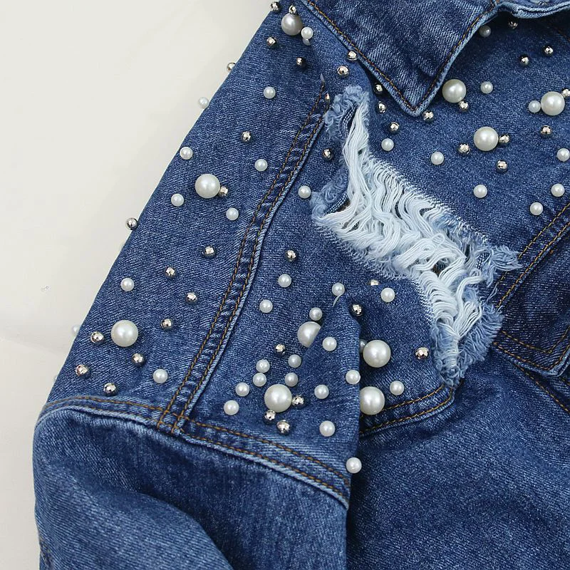 Женская джинсовая куртка в ковбойском стиле повседневная Весенняя с длинным