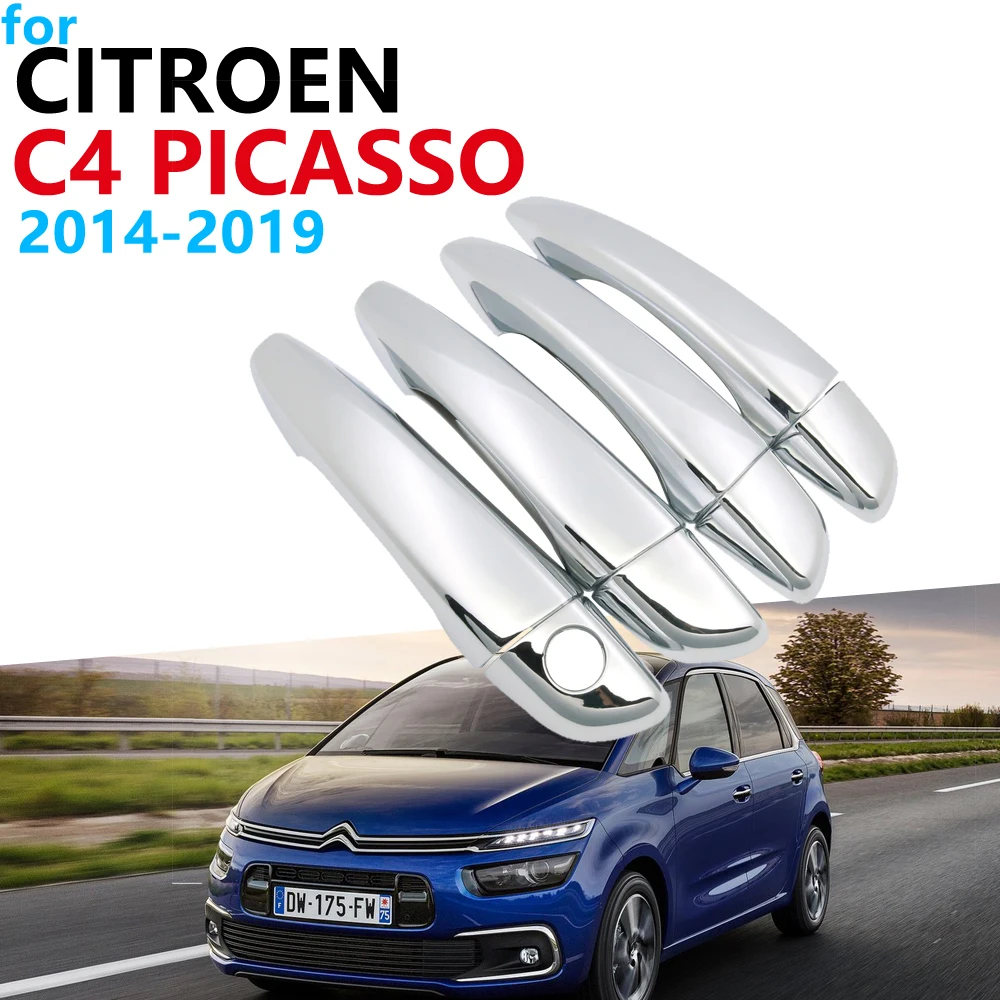 Роскошная хромированная накладка на ручку для Citroen C4 Picasso SpaceTourer MK2 2014 ~ 2019