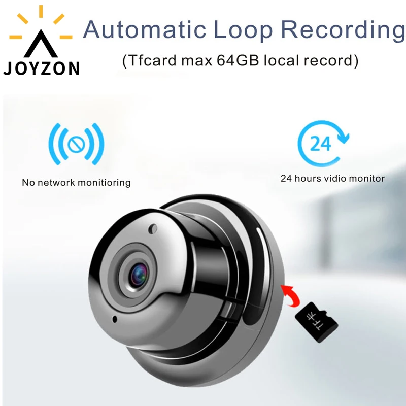 JOYZON мини камера домашняя безопасности WiFi ночное видение 1080P Беспроводная