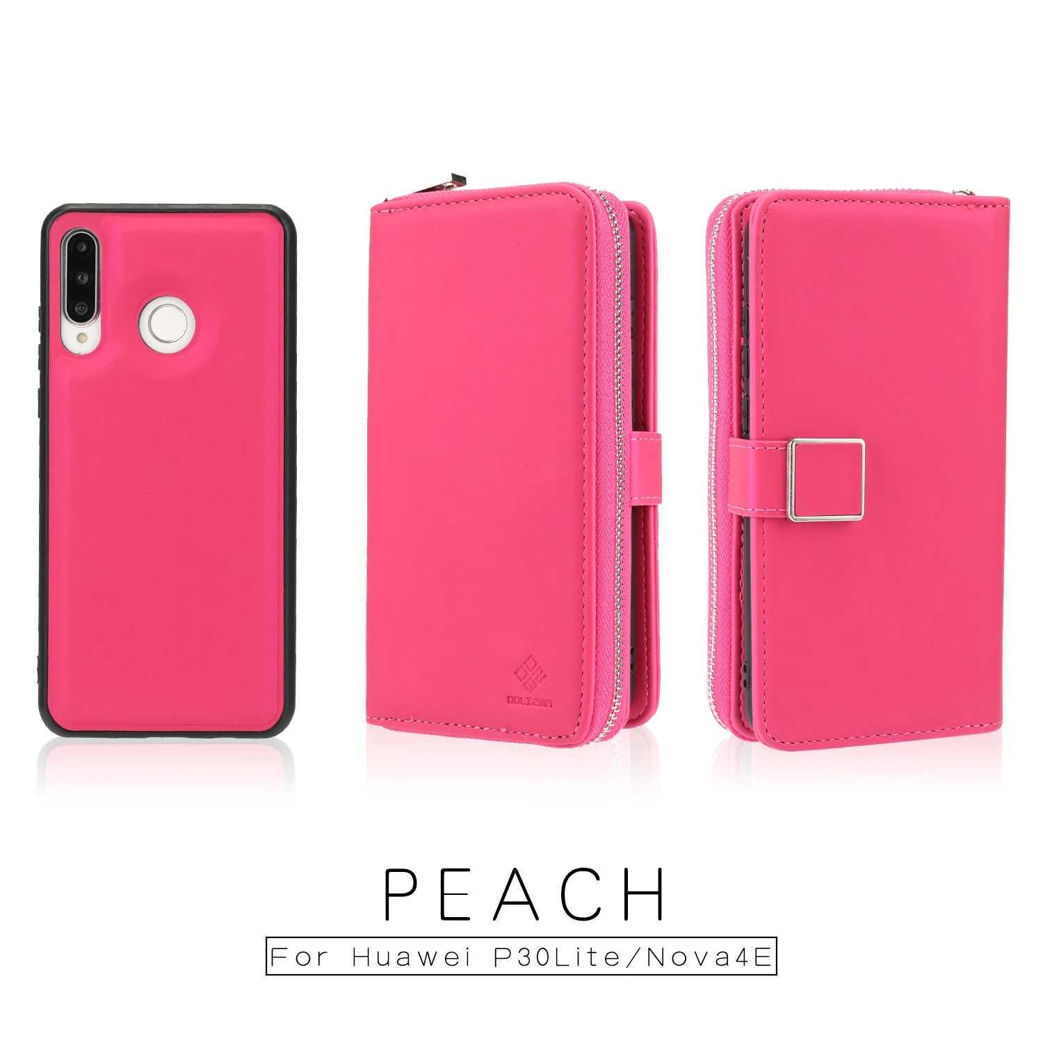 Роскошный кожаный флип-чехол на магните для huawei P30 Lite, чехол для телефона, съемная сумка на молнии, противоударный чехол для huawei P30 Pro