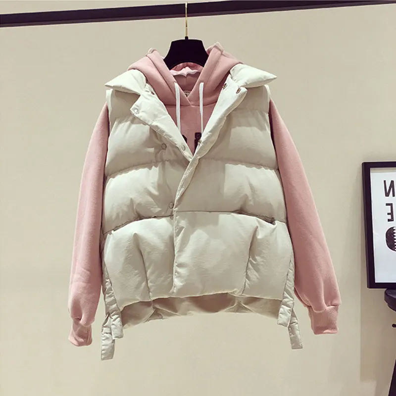 

2020 Fashion Style Winter Short Women Vests Female Sleeveless Down Jackets Warm Cotton Coat Casual Lady Vest Waistcoat