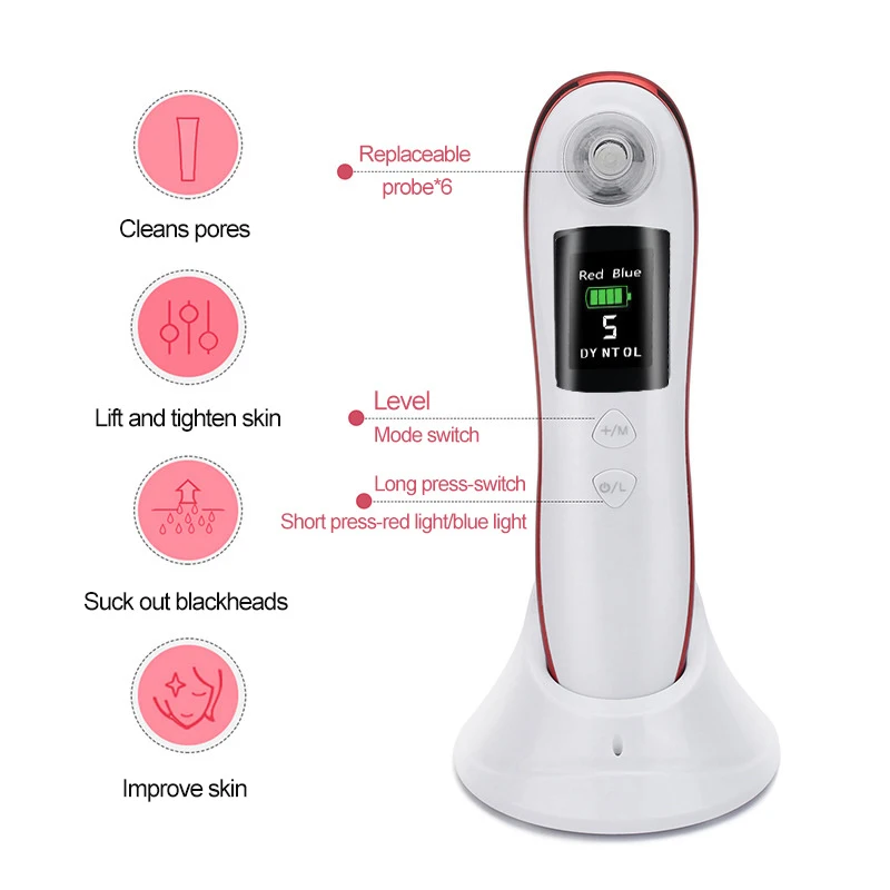 

Ultrasonic Mini HIFU Skin Rejuvenation RF Face Lifting Beauty Machine With Blackhead Remover Facial Pore Cleaner Skincare Tools