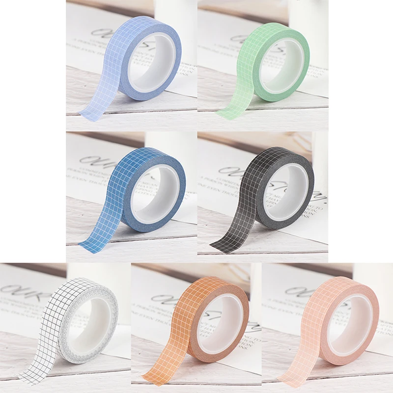 

DIY Planner Masking Tape Japanese Paper Grid Washi Tapes Stickers Stationery Tapes Decorative Hot sale Colorful Tape Adhesive