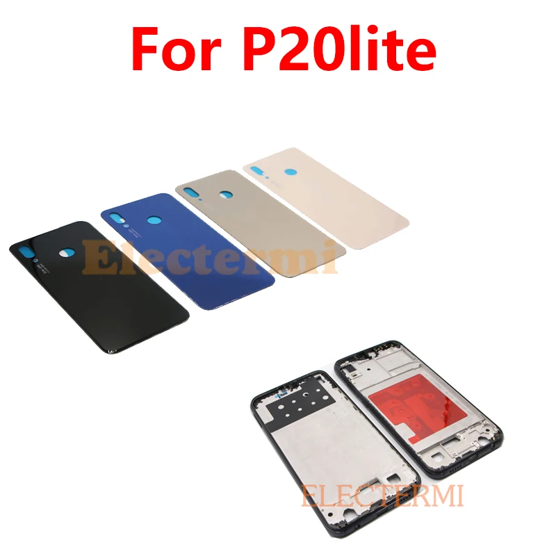 10 шт. P20 Lite крышка аккумулятора задняя корпуса + средняя рамка для Huawei Lite/Nova 3e