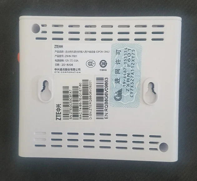 10 шт./лот ZTE F601 ONT ONU GPON терминал FTTH модем оптическая линия termical GE gpon zte f601 интерфейс