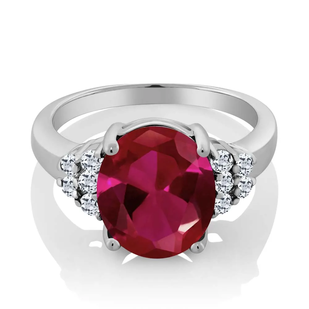 GemStoneKing 925 пробы Серебряное кольцо с большим драгоценным камнем 5 40 карат овальное