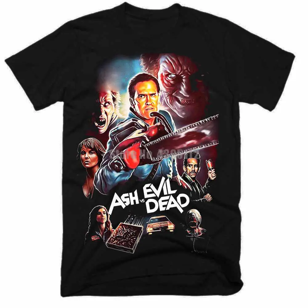Веселая футболка с надписью Ash Vs Evil Dead Movie Homme одежда в стиле хип хоп футболки