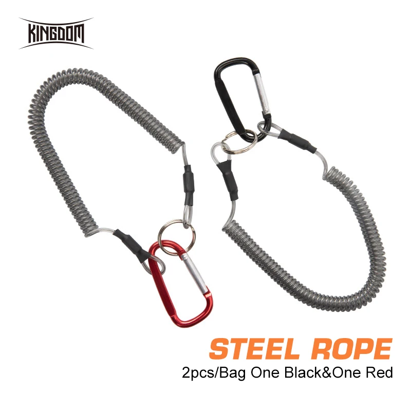 

Kingdom Fishing Ropes Strong Max 1.5m Camping Carabiner Secure Lock Elastic Spring Rope Fishing Safe Lanyards Accessories Tools