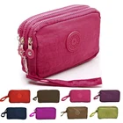 Длинные женские кошельки с трехслойной молнией, клатч, кошелек для монет, женские холщовые сумки для денег, женская сумка