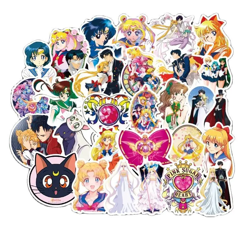 50 шт. японское аниме красивая девушка Сейлор месяц мультфильм Граффити наклейка