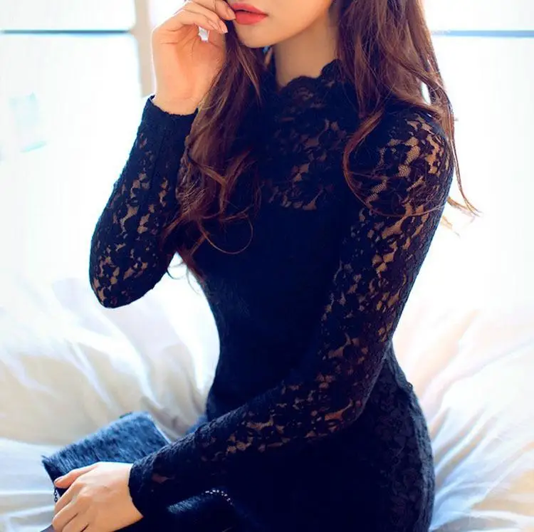 Женское кружевное платье с открытой спиной черное облегающее вечернее длинным