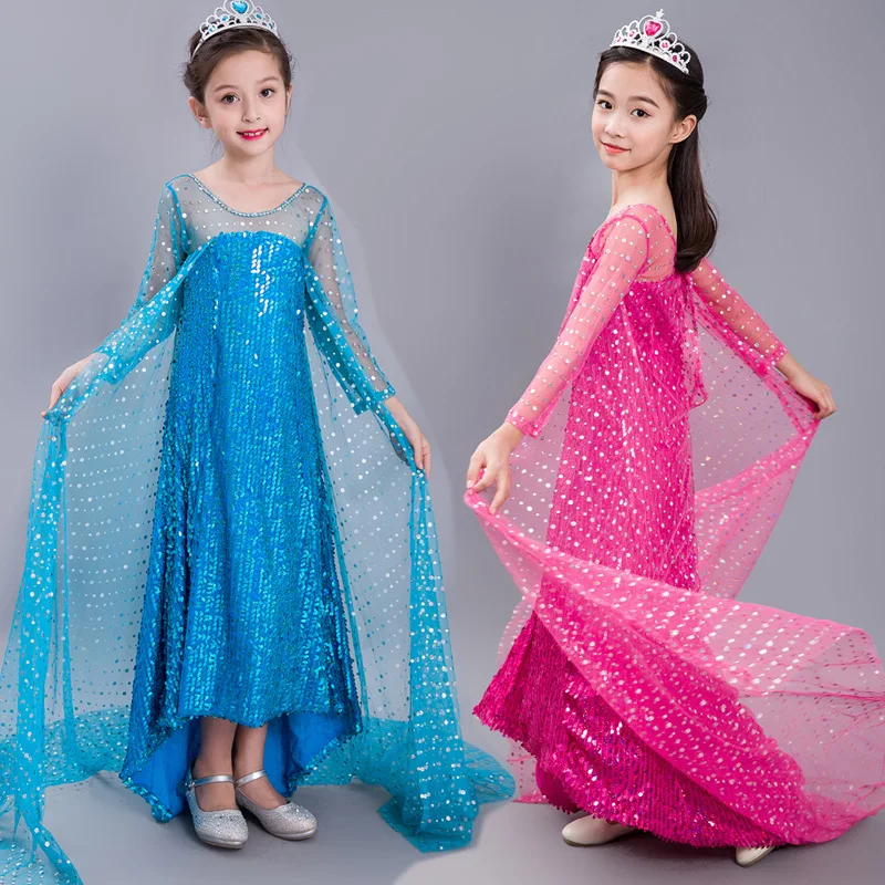 Платье Эльзы для девочек Детский костюм косплея 2 Elza детское необычное платье