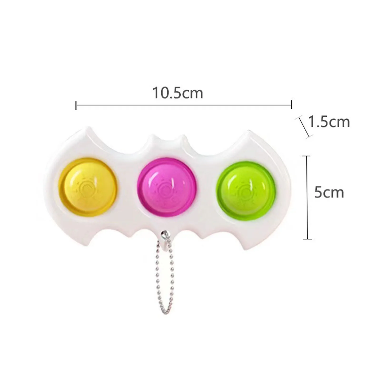 

1PC Double-Sided Sensory Fidget Bubble Toy Silicone Two-color Keychain Slight Sound Stress Relief Toys For Children Adults