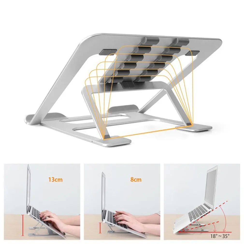

Laptop Stand Adjustable Aluminum Alloy Notebook Stand Laptop Portable Laptop Holder 6 Angles Anti-Slip Laptop Riser