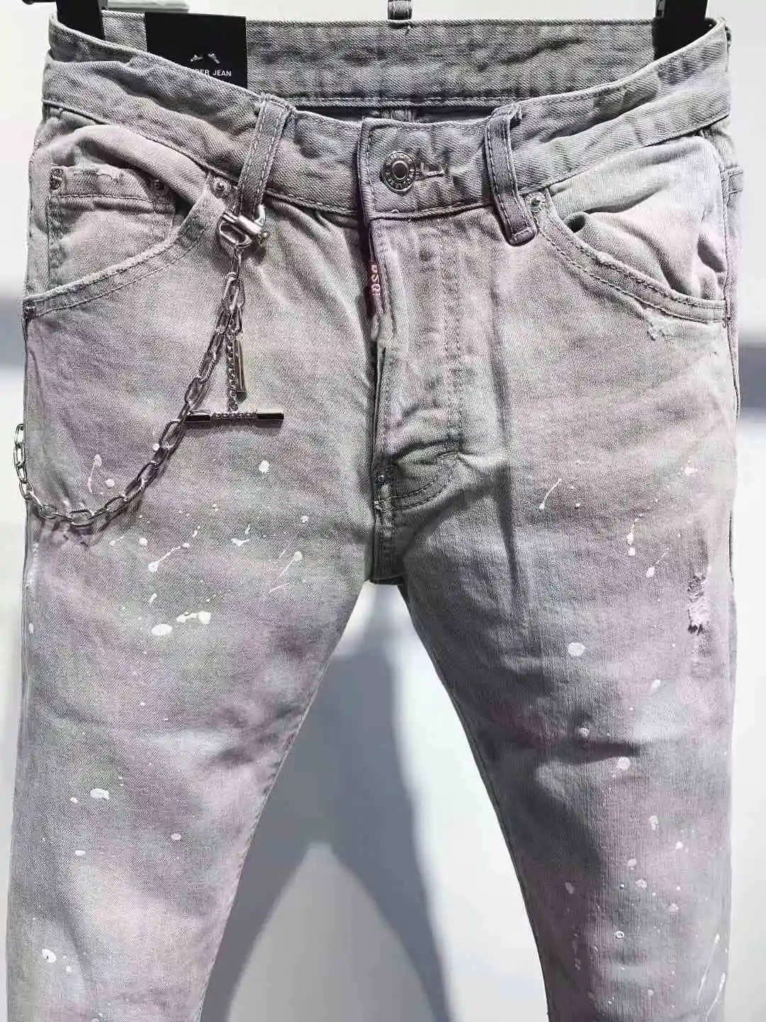 NEW Men Jeans Ripped for Skinny DSQ Pants Zipper Outwear Man | Мужская одежда