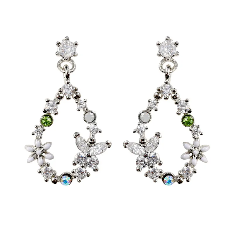 

YVV60 925 pure silver water drop earrings earrings earrings pure silver needle women's Earrings