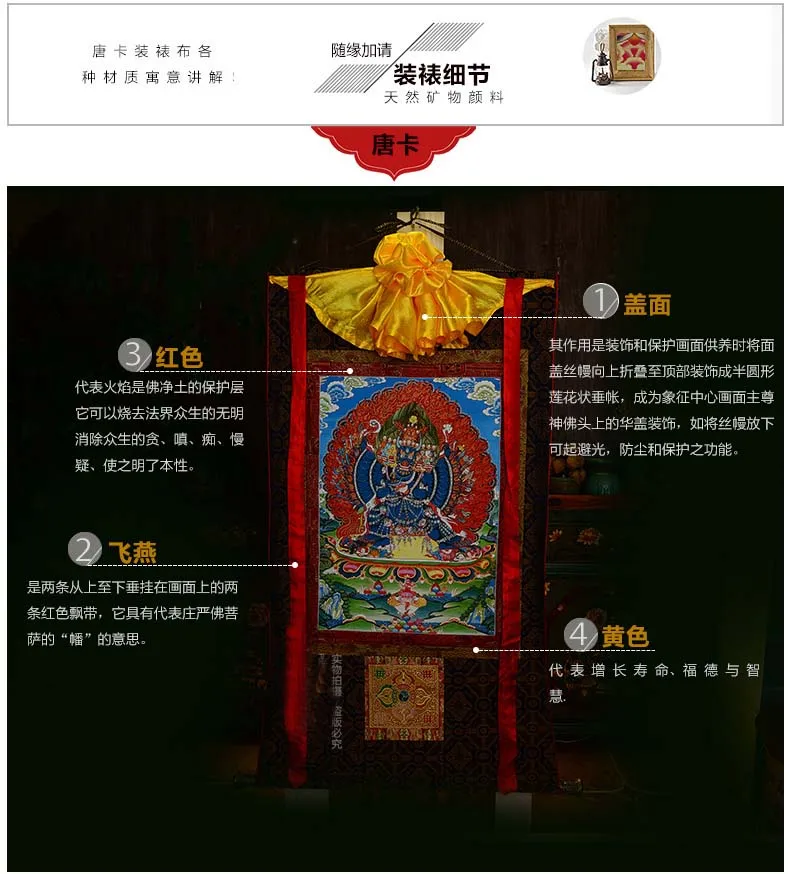 Beste Hoogwaardige Boeddhisme Thangka Thuis Tempel Muur Decor Art Yamantaka Boeddha Thang-Ga Schilderen Groothandel Boeddhistische Supply Grote