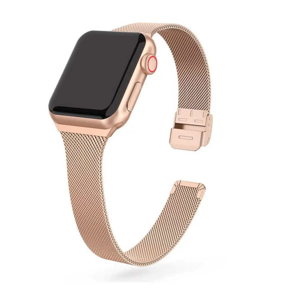 Тонкий ремешок для Apple Watch band 44 мм 40 стальной браслет iWatch 42 мм/38 38 watch series 5 4 3