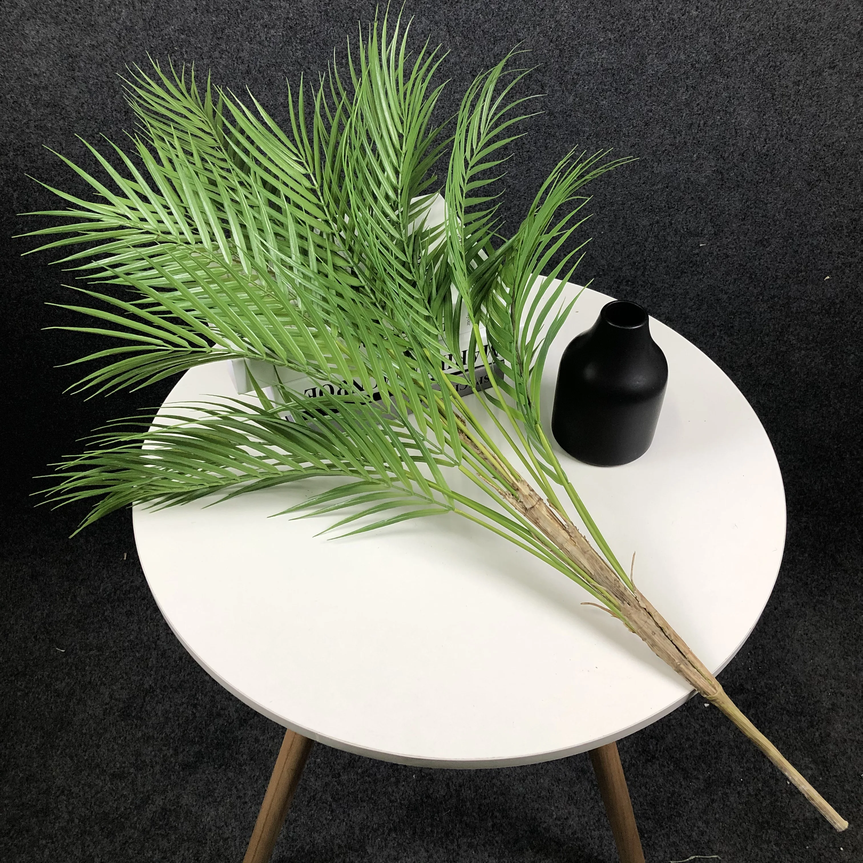 

90cm 9 Fork Tropical Fake Palm Tree Bouquet Artificial Leaves Branch Large Green False Plant Plastic Leaf For Hawaii Party Decor