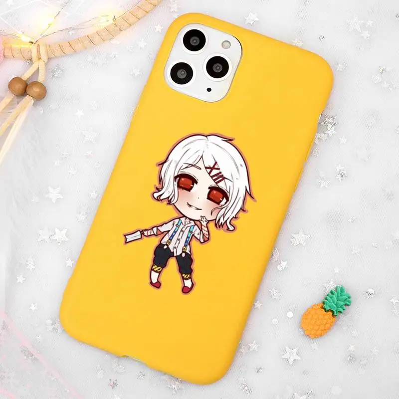 

anime JUUZOU SUZUYA Tokyo Ghouls1 Phone Case Candy Color Yellow for iPhone 11 12 pro XS MAX 8 7 6 6S Plus X 5S SE 2020 XR