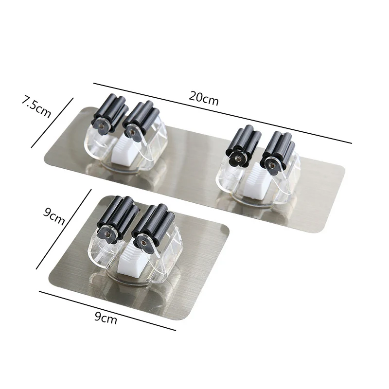

1Pcs Multifunctional Self-Adhesive Seamless Stickers Mop Rack Waterproof Kitchen Broom Rack Hooks PVC Without Trace Mop Holder