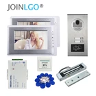 Видеодомофон с ЖК-дисплеем 7 дюймов, система связи с RFID доступом, уличная камера, Электрический магнитный замок для 2  3 4  6  8  10 квартир