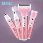 Новый инструмент Kemei, эпилятор для тела, Машинка для удаления волос в носу, Женская бритва 4 в 1, Женская бритва, бритва, косметическая Бритва для лица
