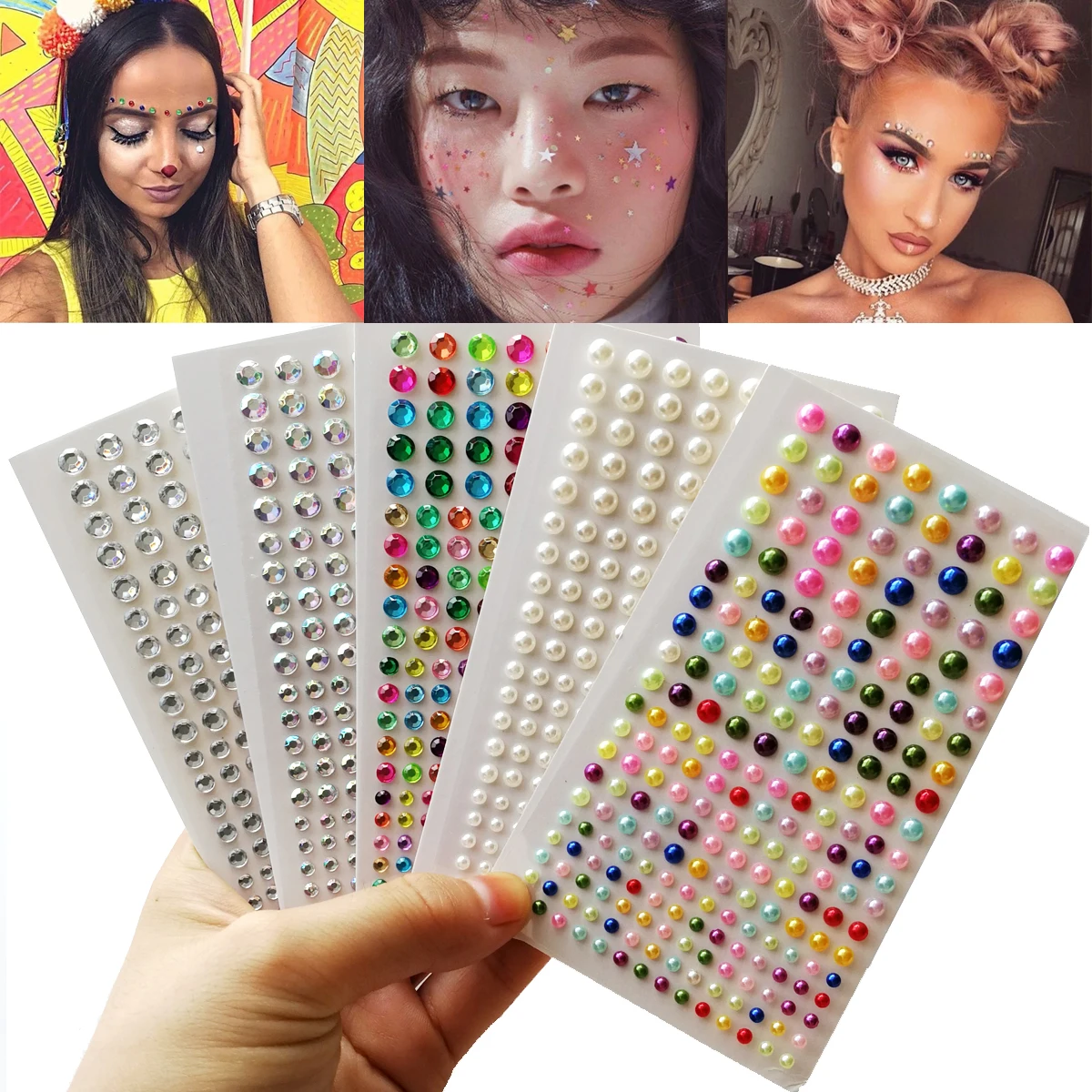 

Glitter Face Rhinestone Sticker Self Adhesive Body Eye Shadow Diamonds Bling Party Festival Decoration Jewels Stickers