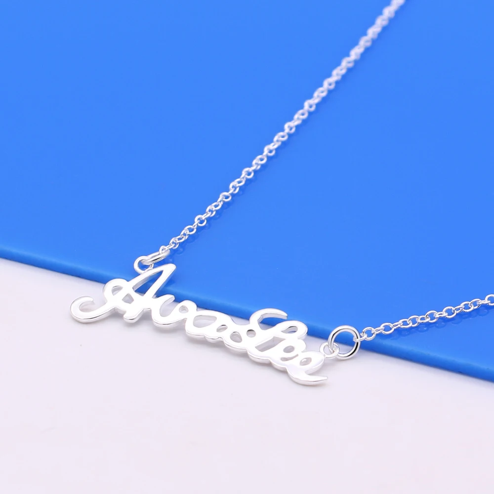

Sweet cute letter charm necklace, 925 sterling silver letter necklace for women, fashion exquisite beautiful necklace