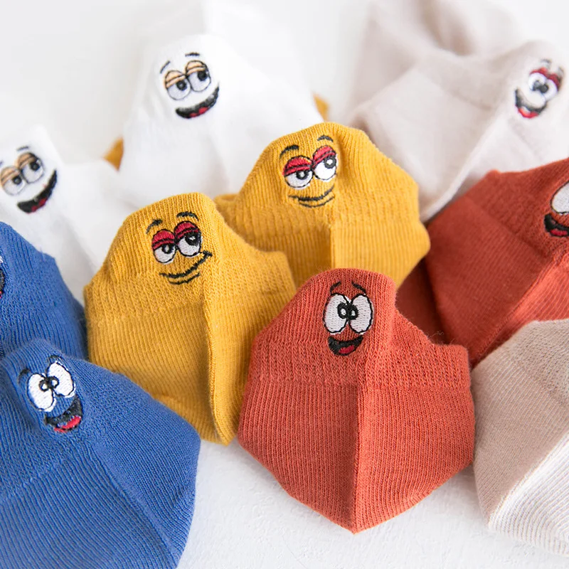 

Summer Spring Cartoon Big Eye Expression Embroider Multicolor Cotton Newborn Boy Kids Socks Baby Girls Breathable Mesh Socks