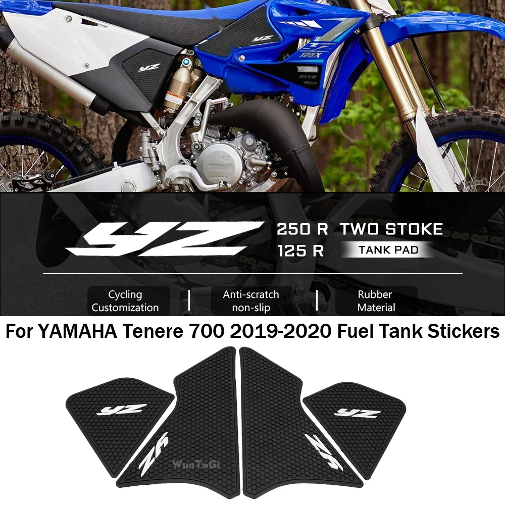 

For YAMAHA YZ125R YZ 125 R YZ250R YZ 250 R TWO STOKE Anti-Scratch Fuel Tank Pad Kit Rubber Pad Grip Knee pad Waterproof Stickers