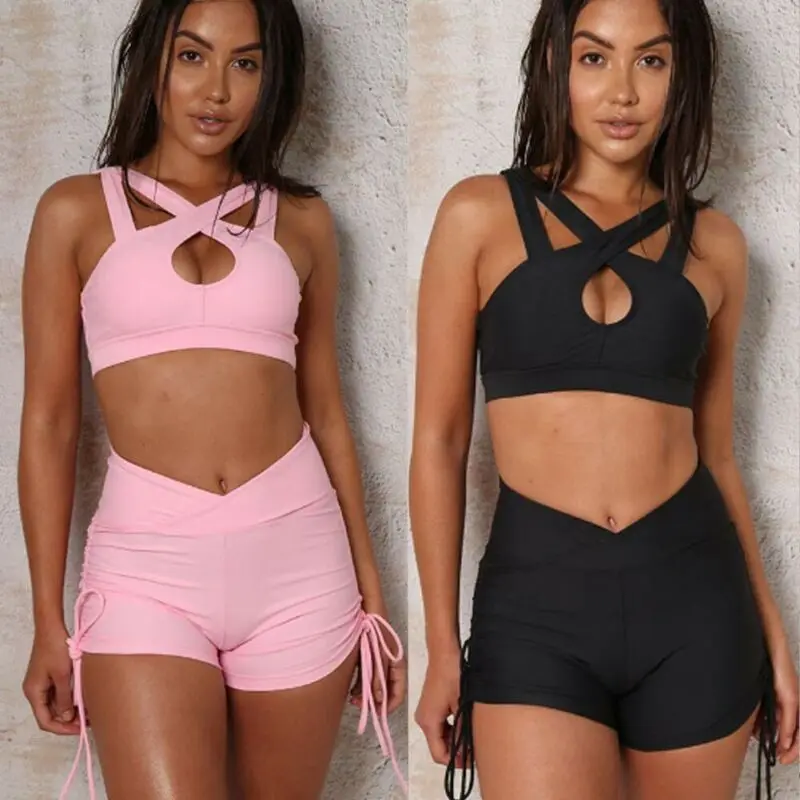 Новый Модный женский комплект повседневной одежды из двух предметов шорты с