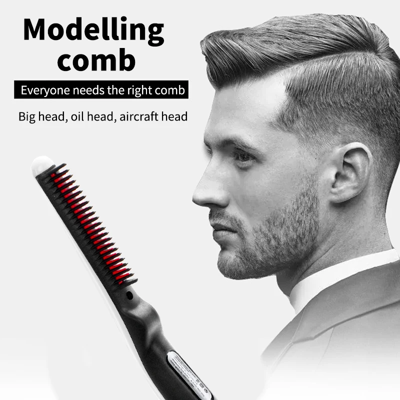 Multifunctional Hair Comb Brush Quick Beard Straightener Curling Curler Show Cap Men Beauty Styling Tool Free Shipping 1 | Красота и