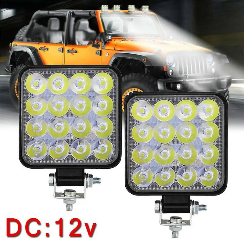 

Off Road Vehicle 48W 16LED Floodlight Work Bar Fog Flood Lights Lamp Waterproof 6000K Truck Light