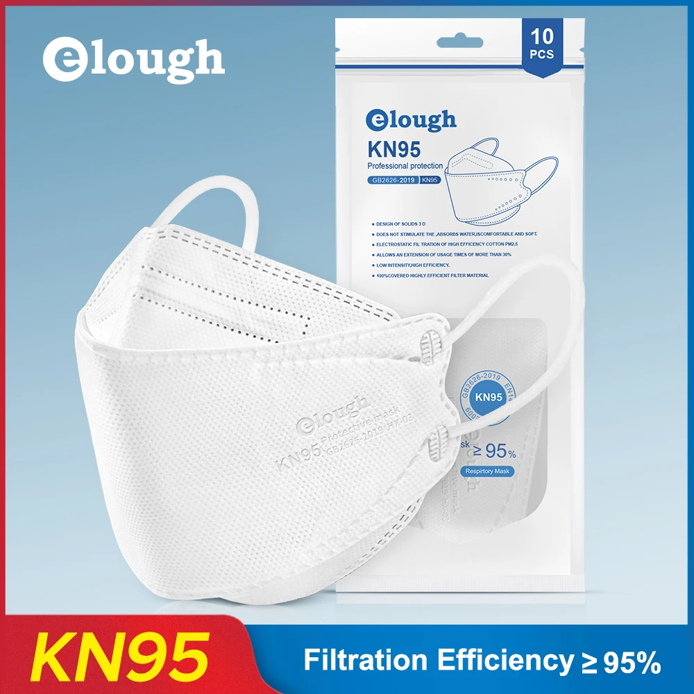 

Elough 100pcs Fish mascarillas White 3D kn95 masks ffp2 approved mask ffp2mask reusable mascarillas ffp2 4layers máscaras
