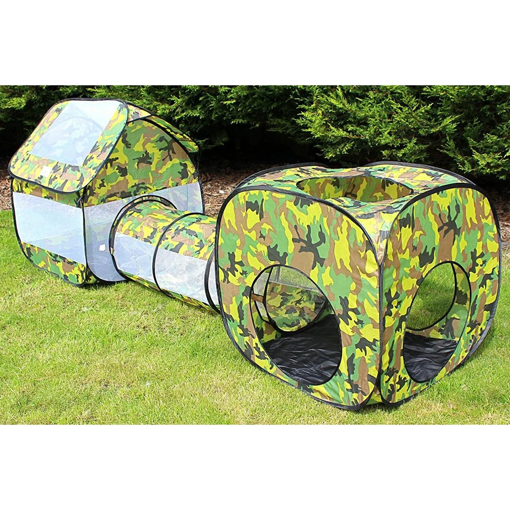 

Children 3-in-1 Up Tunnel Playhouse Ball Pit Tent for Outdoor Camp Toy