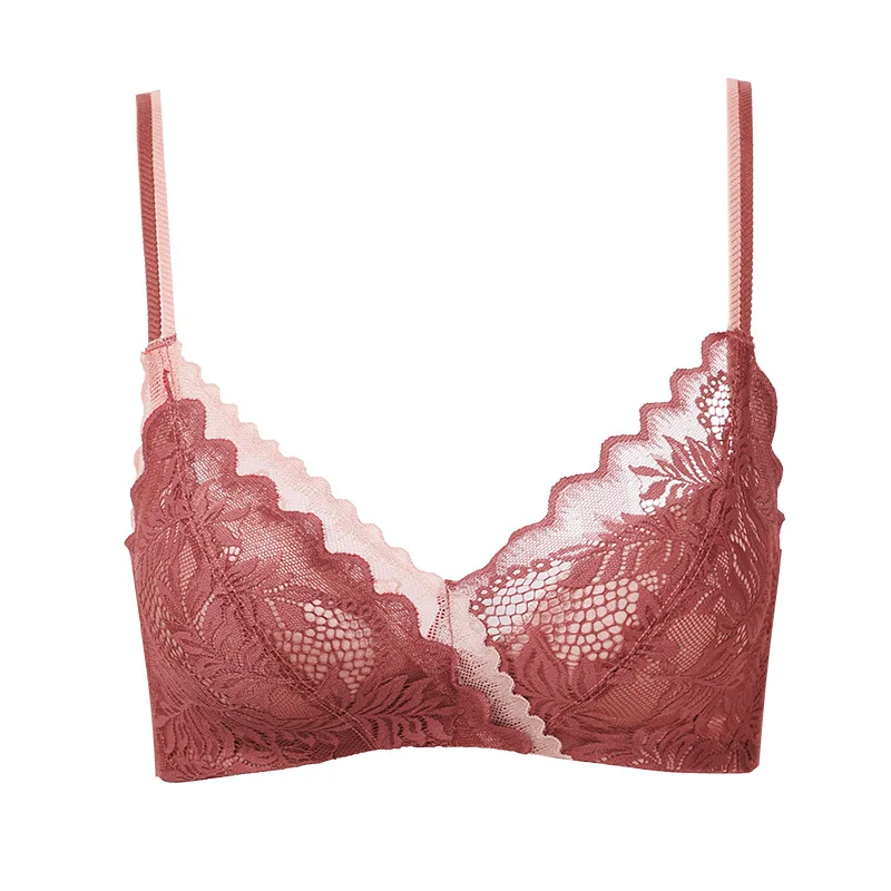 

New sexy lace lingerie lady small breast thickened gathering no underwire adjustment student bra