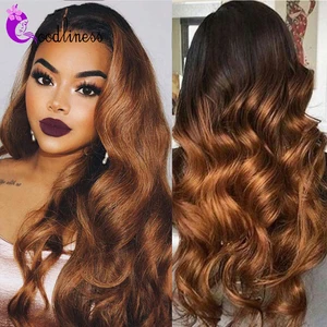 Парик из человеческих волос с эффектом омбре, бразильский Волнистый парик на сетке 13x4, парик на сетке спереди 4x4, парик на сетке с эффектом омбре, медовый, светлый, на сетке спереди парик