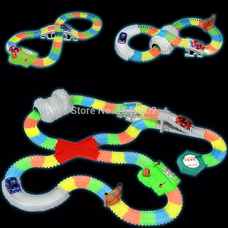 Волшебный изгиб пути полный набор гоночных треков более 220 штук светится в