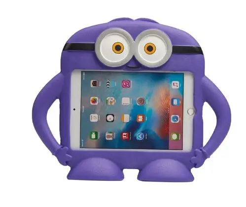 Силиконовый мультяшный EVA чехол для iPad 9,7 Pro 9,7 Air 2 A1822 A1823 для планшета, детский противоударный чехол-подставка+ ручка - Цвет: Фиолетовый