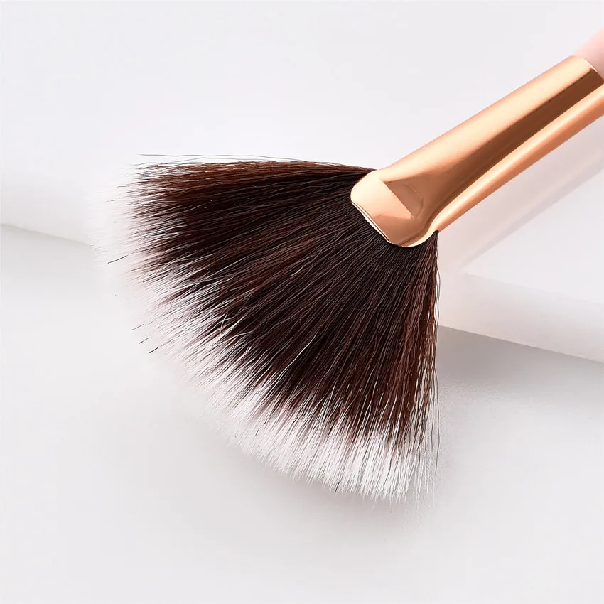SAIANTTH Single makeup brushes Beauty tools Big Fan shaped brush Small fan pincel maquiagem pregnant belly wooden pink handle | Красота и