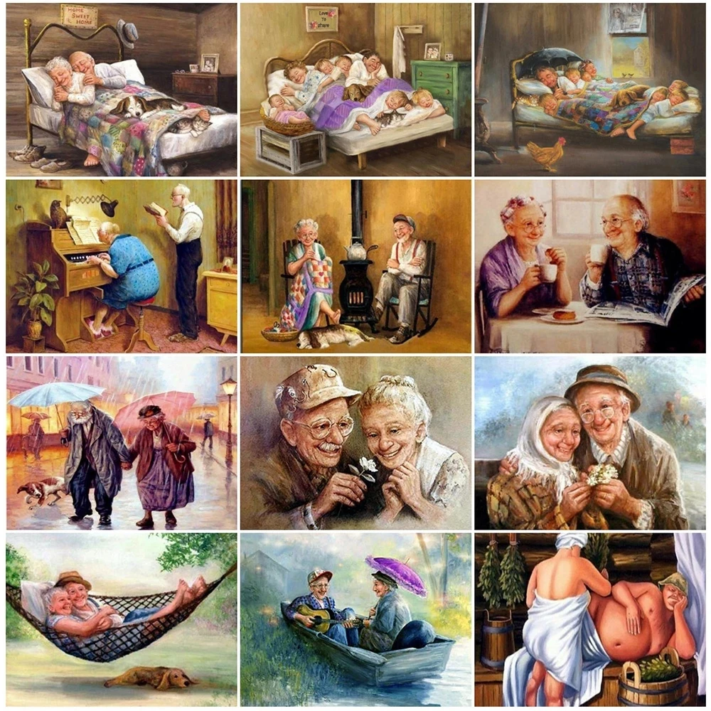 

Full Square/Round 5D Diy Diamond Painting Sweet Home Decoration Old Man 3D Diamond Embroidery Rhinestone Picture Diamond Mosaic