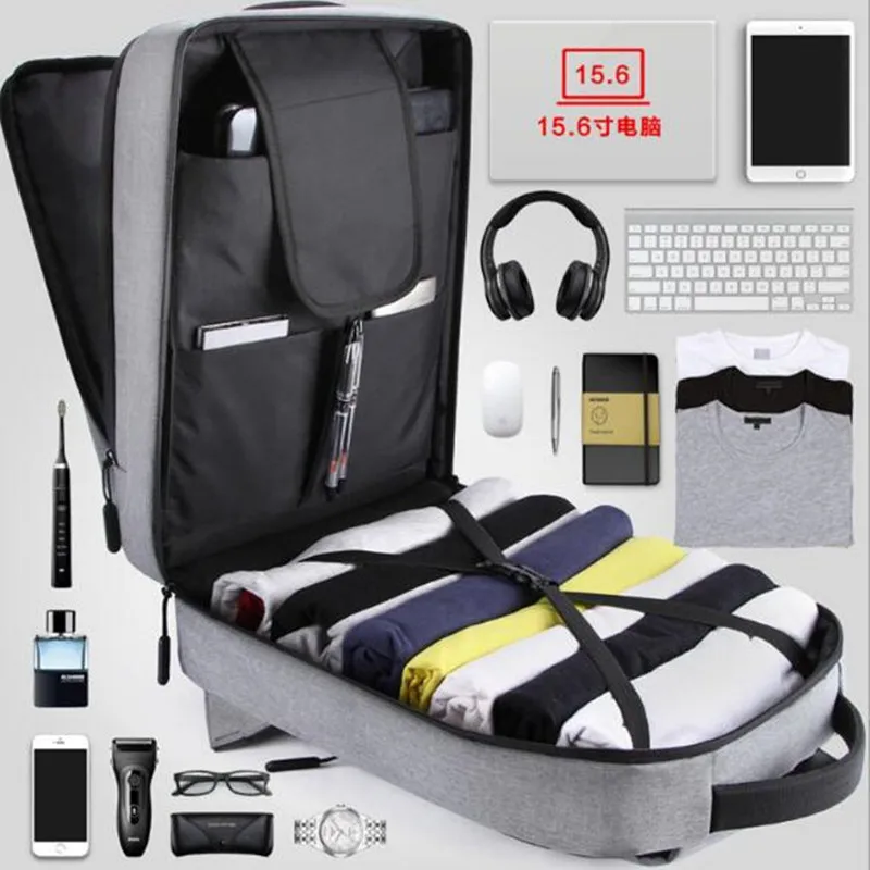 

13 14 15 15.6inch business backpack laptop man waterproof Minimalist solid Travel computer tablet bag polyester and oxford