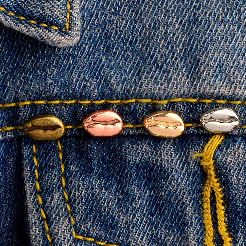 Женская брошь в форме кофейных зерен брошка из сплава стиле ретро 4 цвета |