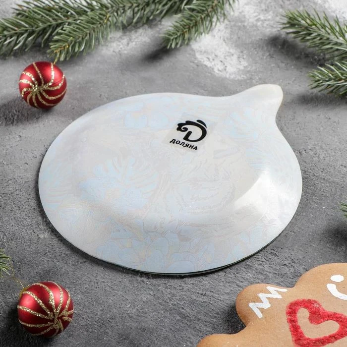 Блюдо сервировочное Доляна Ёлочная игрушка. Тигр в тропика× 18×15 2×2 см 6783234 | Дом и