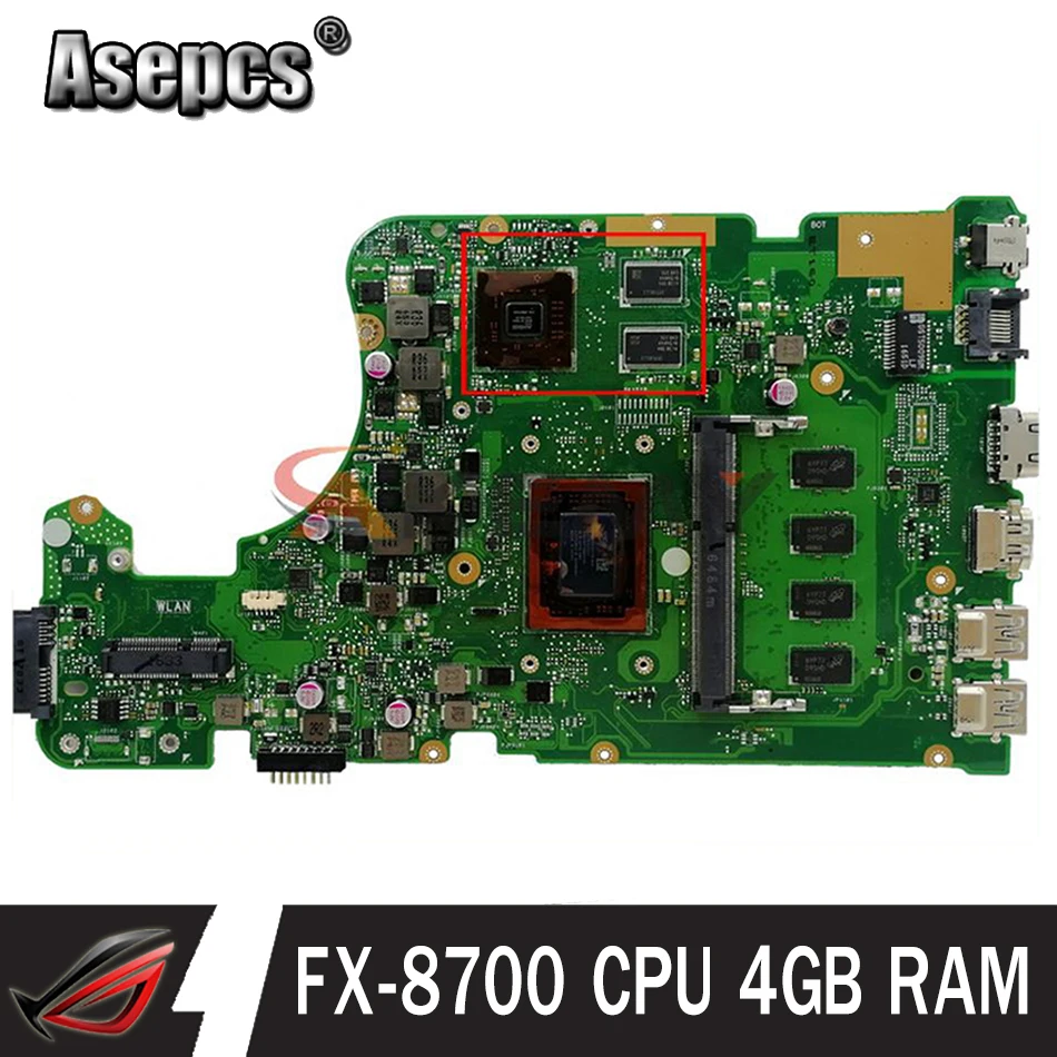 

Материнская плата Akemy для ноутбуков Asus X555YI X555D A555D X555Y X555DG, стандартная, стандартная, 4 Гб ОЗУ, X555DG