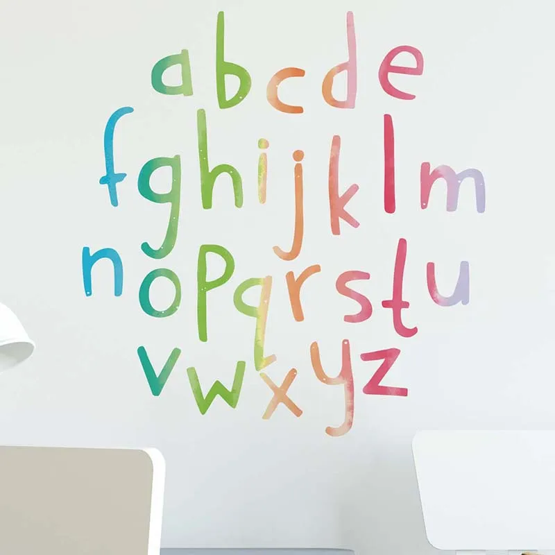 Мультяшная английская стена для писем стикер s детских комнат Английский алфавит