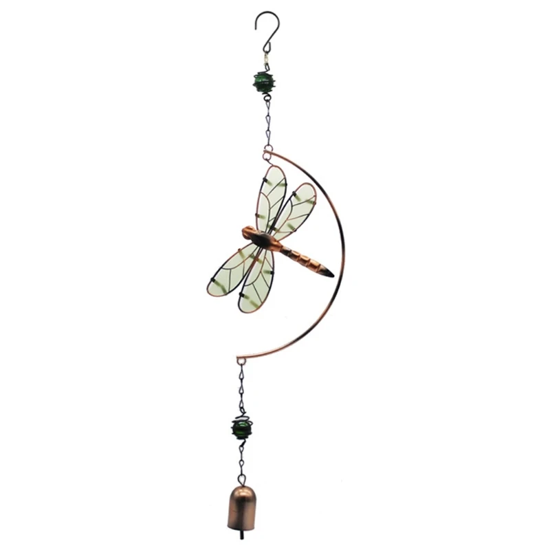 

2pcs Indoor Outdoor Metal Wind Chimes Luminous Butterfly Dragonfly Painted Ornaments Window Curtains Pendant for Home Patio Por